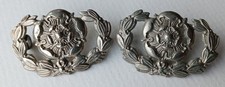 2 x Royal Hampshire Regiment Volunteer's White Metal Collar Badges