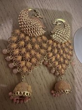 New Indian Pakistani Bollywood Dangle Jhumka Earrings Boho Jhumki* Peach