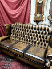 Leather Wingback Chesterfield