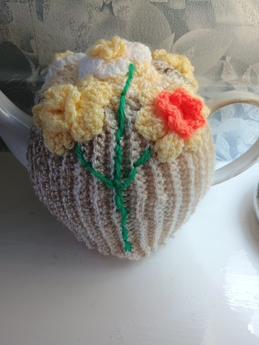 Crochet knit tea cosy - tea,