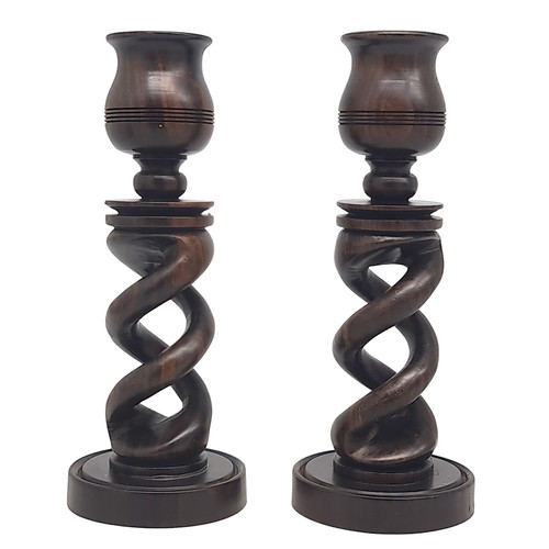 Pair vintage wooden barley - vintage,