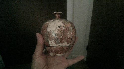 Pair antique japanese satsuma - pair,