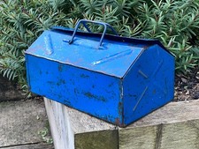 Vintage Metal Toolbox Mechanics Garage Shed Tool Box Storage