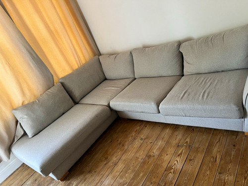Grey fabric upholstered - grey,