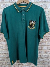 Northampton Saints Rugby Polo Top. Mens Extra Large. Green and Gold.