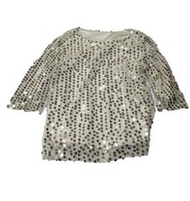Sequin Top White Size Medium
