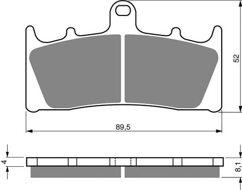 Brake disc pads - front, l/h