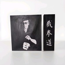 Bruce Lee Signed Original 2pc Oil-Canvas Jeet Kune Do (JKD) 90 x 70cm PopArt