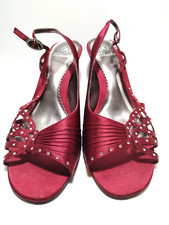 Clarks red satin - red, womens