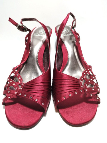 Clarks red satin shoes - shoes, womens