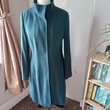 Laura Ashley Wool Blend Coat . Size 14.  Vintage 1980s.  Bottle Green.