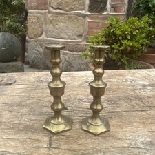 Small Brass Candlestick Pair