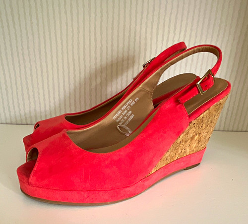 Womens coral synthetic - coral, peep