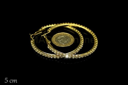 Gold plated diamante hoop - gold,