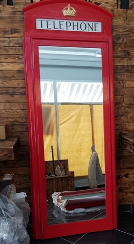 Red telephone box booth - red, kiosk