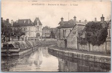 Vintage Postcard Canal Montargis France Boats