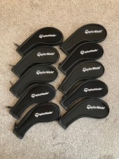 TAYLORMADE ZIPPED IRON HEAD COVERS Set of 10 Colour BLACK New