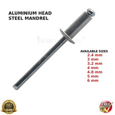 POP RIVETS ALUMINIUM STEEL DOME HEAD BLIND 2.4mm, 3mm, 3.2mm, 4mm, 4.8mm,5mm,6mm