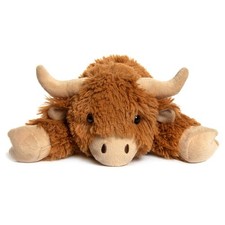 Stuffed Toy Cow Plushie Brown Hughie Laying Down Eco-Friendly Recycled Rpet Pals