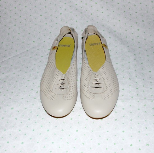 Vintage camper cream slingback - camper,