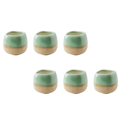 6pcs mini ceramic succulent - 6pcs,