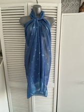 Ladies blue sarong beach cover - blue,