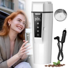 Travel Electric Kettle,Portable Heating Mug w/Anti-Spill Lid,Small Coffee TeaCup