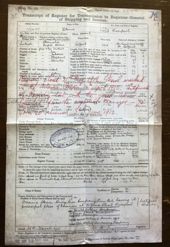 1912 titanic transcript - 1912, of