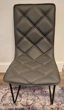 Dwell Portela Dining Chairs X6- Faux Leather Grey- Current Retail DFS £119 each