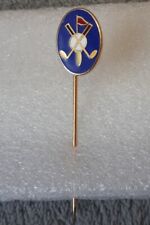 GOLF Flag/Clubs Vintage Enamel Pin Badge Stamped L.B.B. - Golfing Memorabilia 