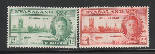 Nyasaland kgvi victory stamps - kgvi,