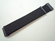 22 mm Black Nylon Hook & Loop Fastening Watch Strap 22mm Lug One Piece