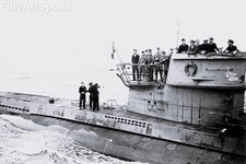 German submarine with crew •