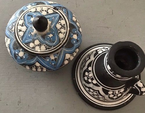 Tunisian candle holder - candle,