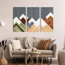 3PCS 40x20cm Boho Wood Wall