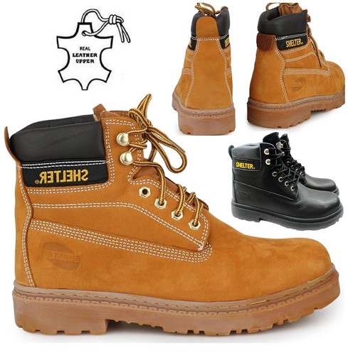Mens ankle leather safety lace - safety,