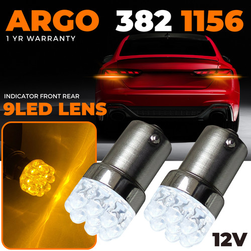 Amber 382 indicator ba15s - amber, 9