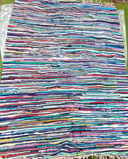 Vintage IKEA Rag Rug 100% Cotton Multicoloured BOHO - 140 cm x 200 cm - 90s