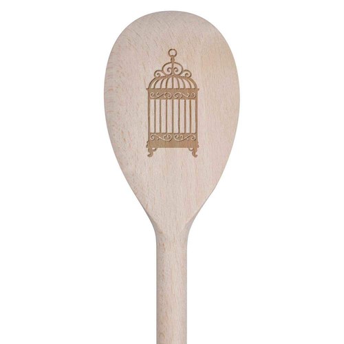 Ornate birdcage wooden spoon - wooden,