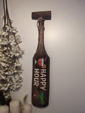 Fairtrade Wooden Hand Carved And Painted Tiki Tiki Paddle Sign 60cm High