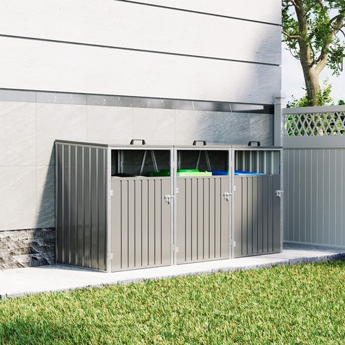 Metal triple wheelie bin - uk,