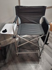Portable 26" Tall Folding Directors Chair with Side Table,Makeup Artist Bar