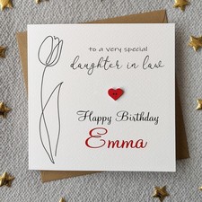 DAUGHTER-IN-LAW Birthday Card, Personalised Handmade