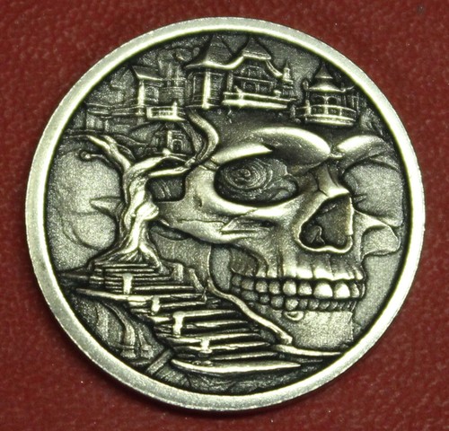 Hobo nickel skull - skull, city