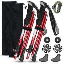 Trekking Poles,Multifunctional Compass Paracord Bracelet,2 Pack Folding