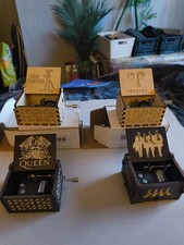 Wooden Music Box x 4  Pink Panther. Queen.Lennon. The Beatles