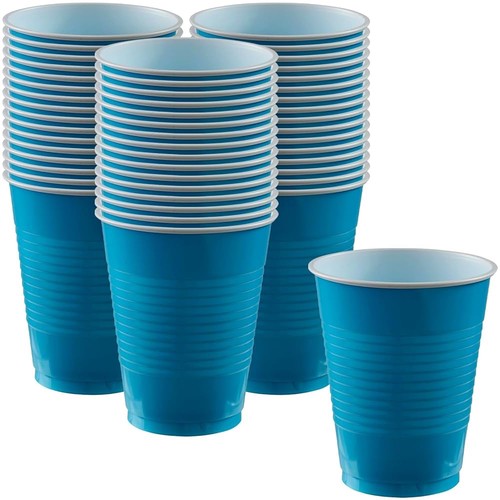 Plastic party cups sky blue - party,