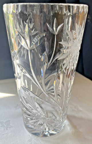 Cut crystal vase floral - cut,