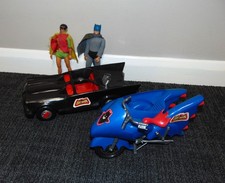 Vintage Mego Batman: Batman, Robin, Batcycle & Sidecar, Batmobile 1974/5