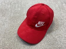 NIKE Cap Unisex Hat Embroidered Logo Adult Adjustable One Size Red